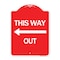 Signmission Designer Series Sign This Way Out Left Arrow, Red & White Aluminum Sign, 18" x 24", RW-1824-24513 A-DES-RW-1824-24513 - alternate 1